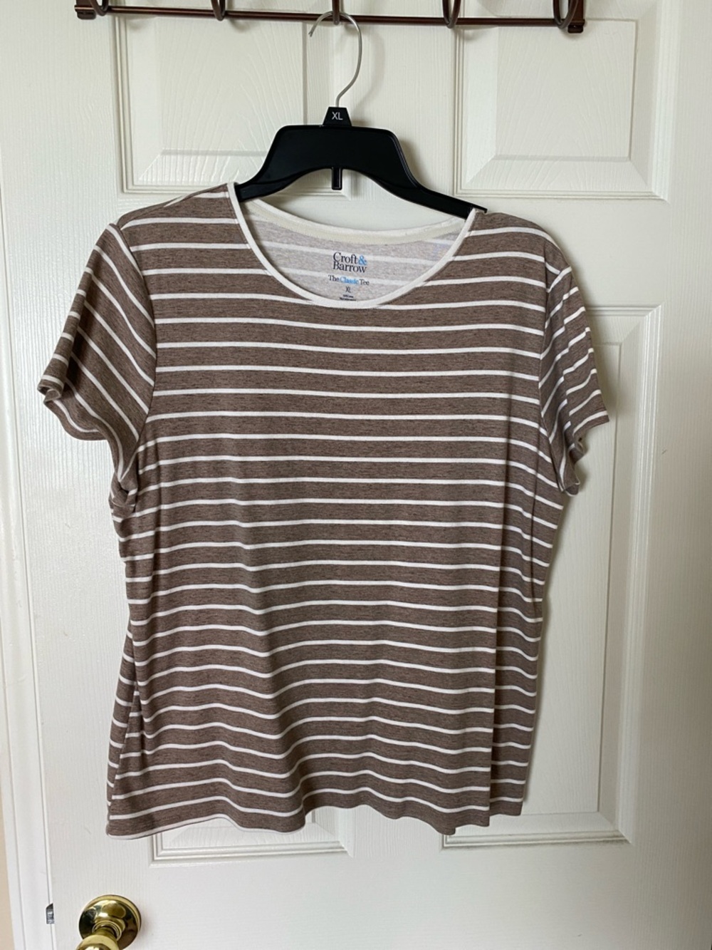 croft & barrow Taupe and White Striped Tee-Tees are 3 for $12 bundled 💚
